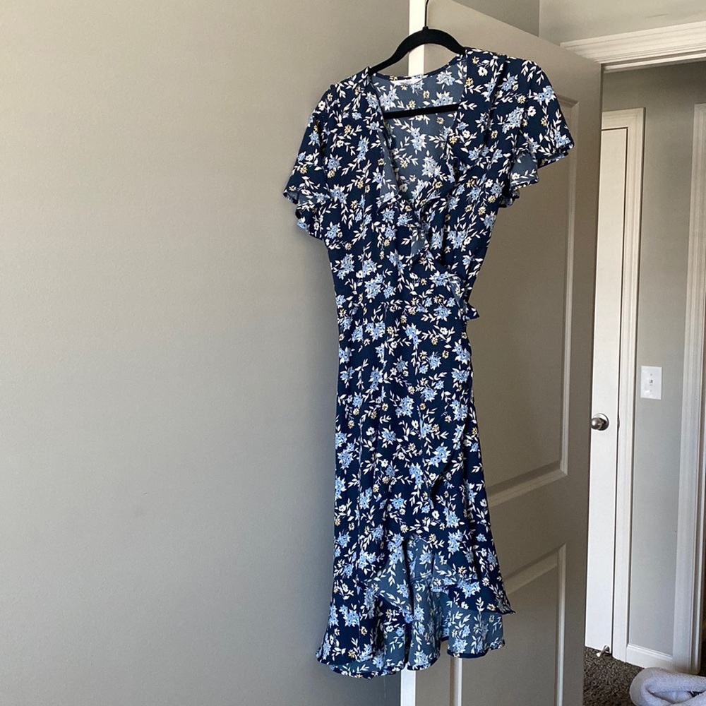 Hi lo wrap floral dress
